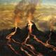 Fagradalsfjall Volcano painting by Bill Russell